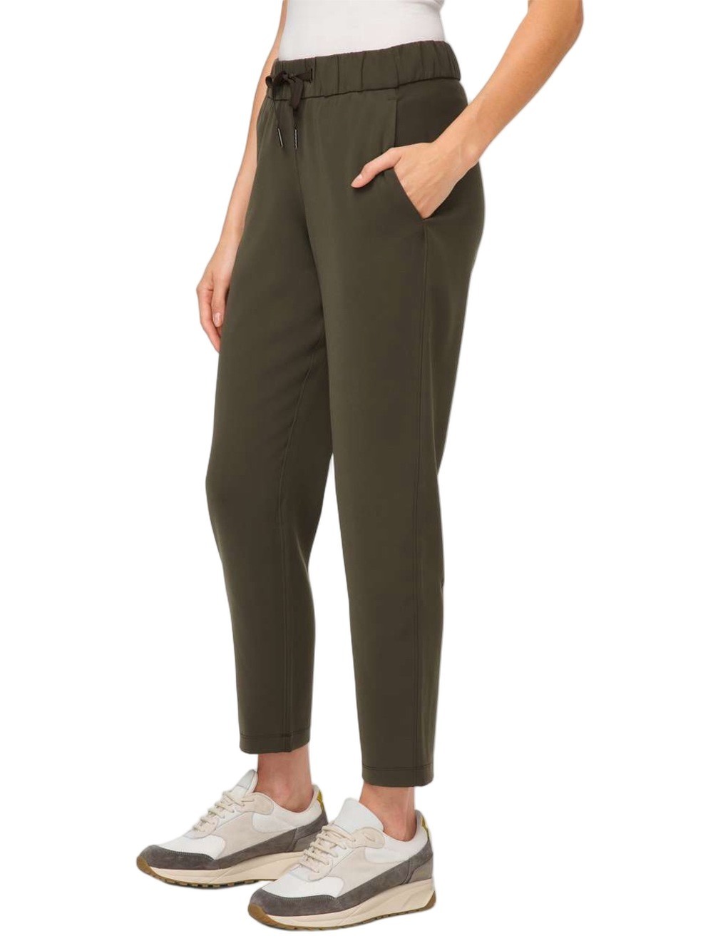 Lululemon On the Fly 7/8 Pants *Woven Dark Olive Sz 6